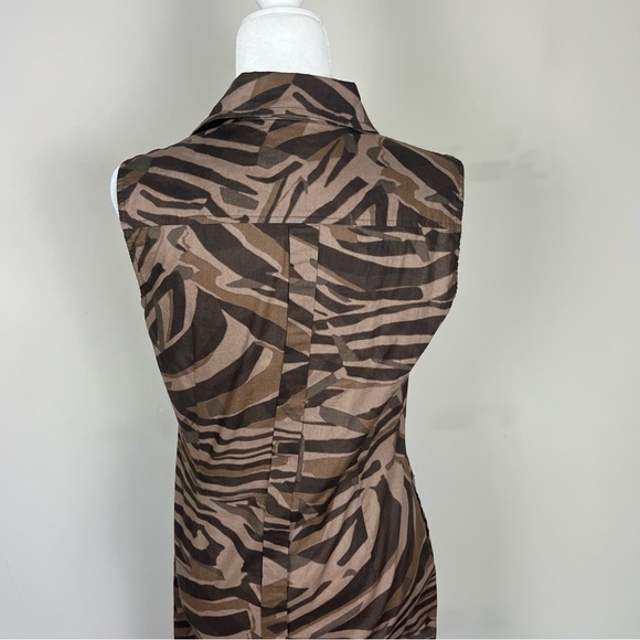 WEEKEND MAXMARA SLEEVELESS VNECK SHIFT DRESS IN BROWN SIZE 8 - Picture 9 of 15